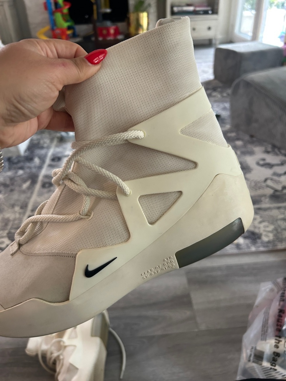Nike Air Fear Of God 1 High-Top Sneakers in Sail White Sz US 11 - Picture 7 of 12